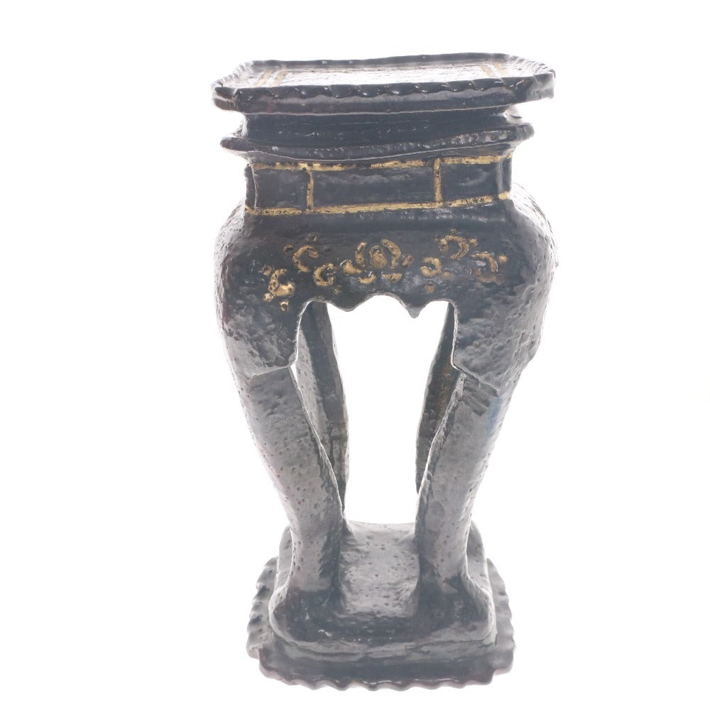 ■ 本阿弥光甫 作楽焼 陶器 高卓 花台 日本美術 手付 骨董品 時代物 美術品 古美術品 ケース 木箱付き