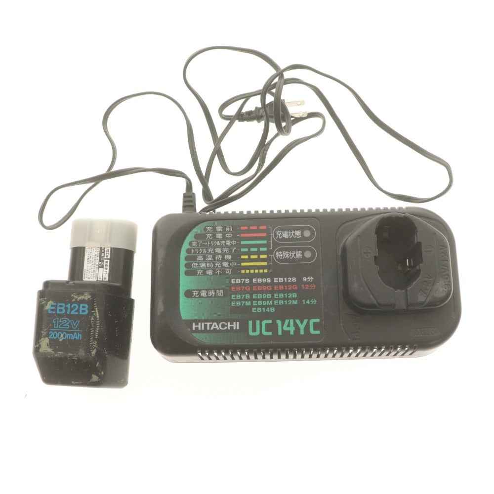 ■ HITACHI 日立工機 切断機 CL13D コードレス全ネジカッター 充電式 DC12V UC14YC 電動工具 付属品付き 動作品