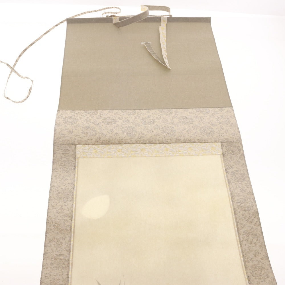 ■ Hanging scroll: Toshoko, Morning Moon and Bamboo, antique, half-size, with wooden box