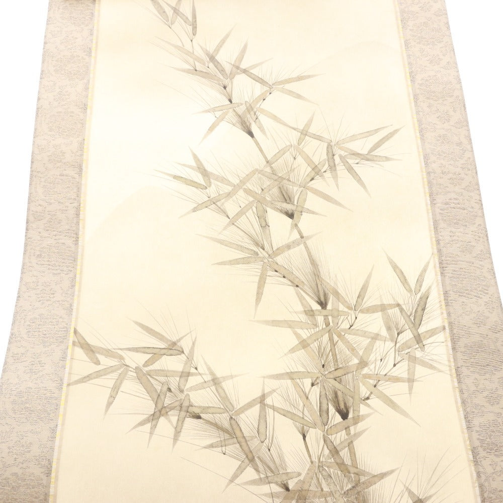■ Hanging scroll: Toshoko, Morning Moon and Bamboo, antique, half-size, with wooden box
