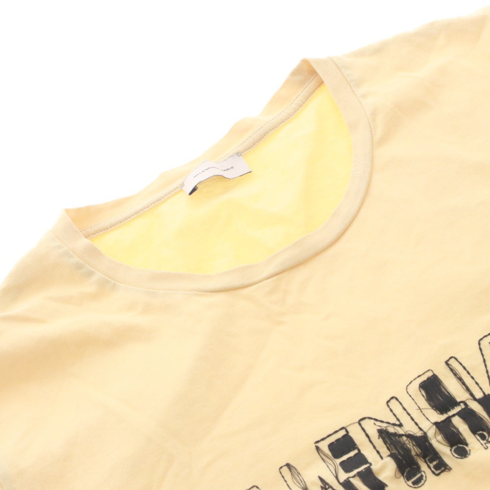 ■ BALENCIAGA バレンシアガ Tシャツ トップス 半袖 丸首 ロゴ 無地 メンズ レディース オレンジ系 イエロー系