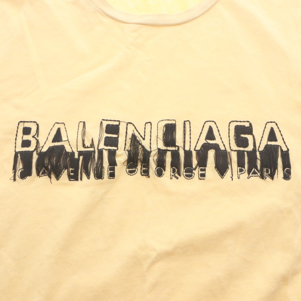 ■ BALENCIAGA バレンシアガ Tシャツ トップス 半袖 丸首 ロゴ 無地 メンズ レディース オレンジ系 イエロー系