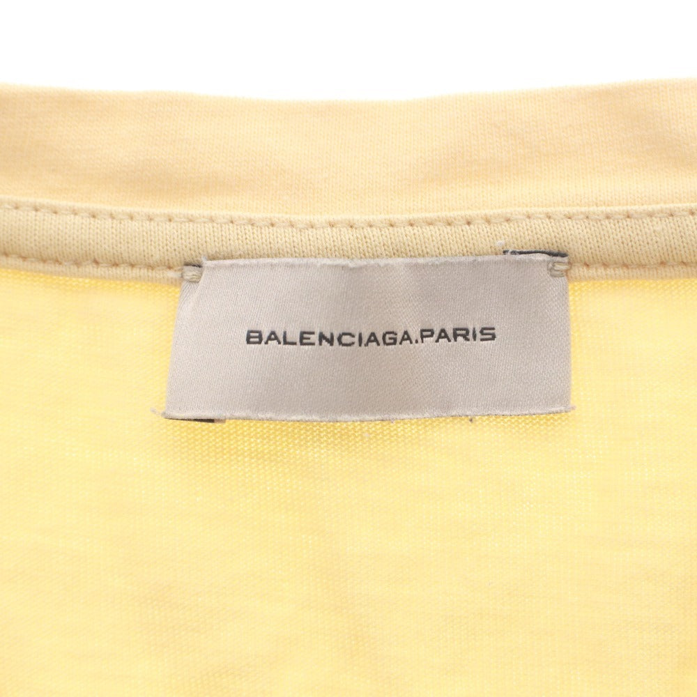 ■ BALENCIAGA バレンシアガ Tシャツ トップス 半袖 丸首 ロゴ 無地 メンズ レディース オレンジ系 イエロー系