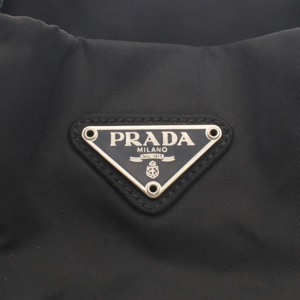 ■ PRADA プラダ トートバッグ ハンドバッグ 鞄 ファスナー ポケット 無地 ロゴ ナイロン メンズ ブラック カード付