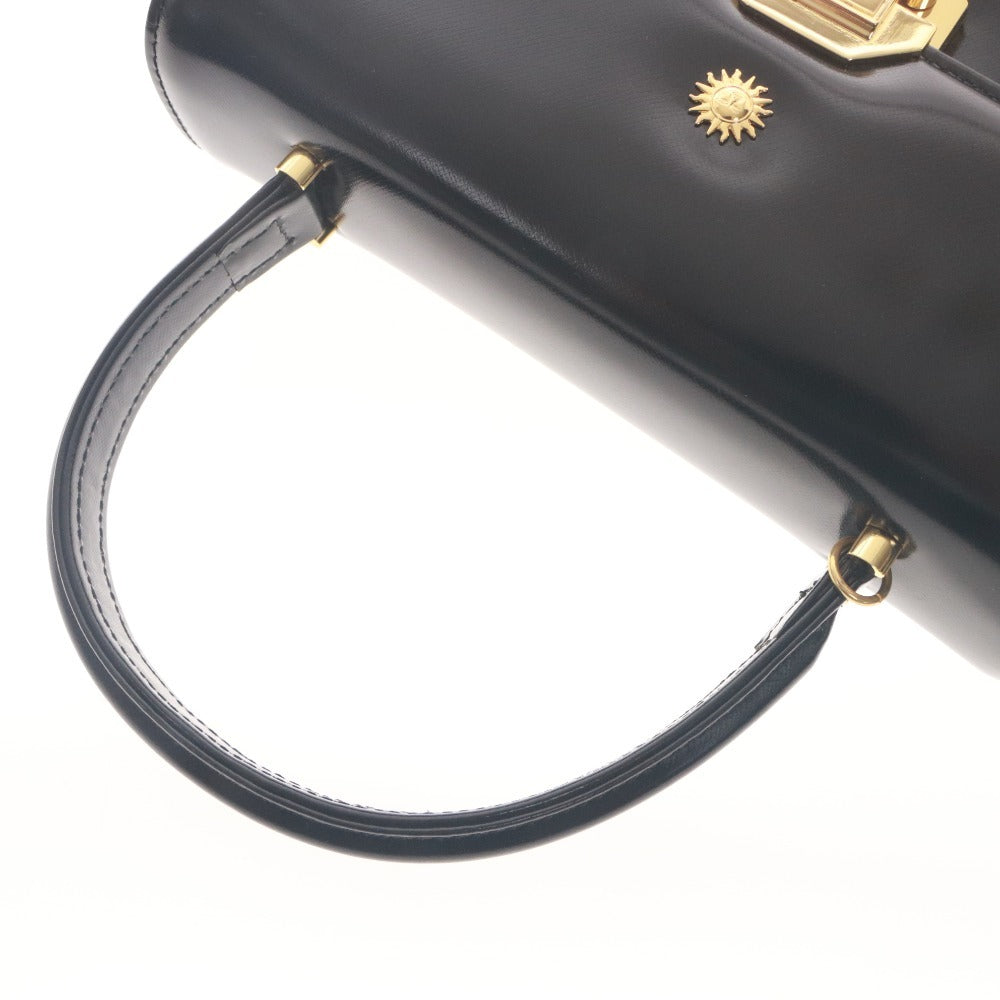 ■ GIANNI VERSACE ジャンニヴェルサーチ ハンドバッグ 鞄 ファスナー ポケット ゴールド金具 レディース ブラック 袋付き