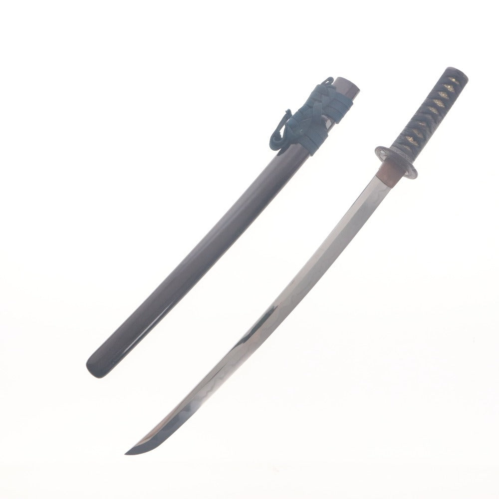■ Japanese sword: Wakizashi, Mumei (unsigned), sword, arms and armor, length 48.0 cm, curvature 1.2 cm, 1 mekugi-ana (peg hole), with firearms and swords registration card
