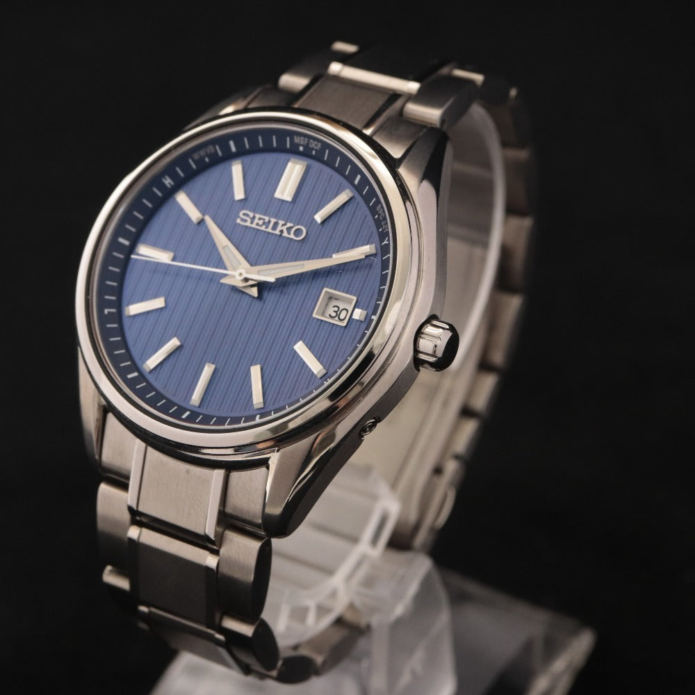 ■ SEIKO Watch 7B72-0AG0 Seiko Collection Radio Wave Solar Approx. 73.1g Men's Silver Dial Blue With Case