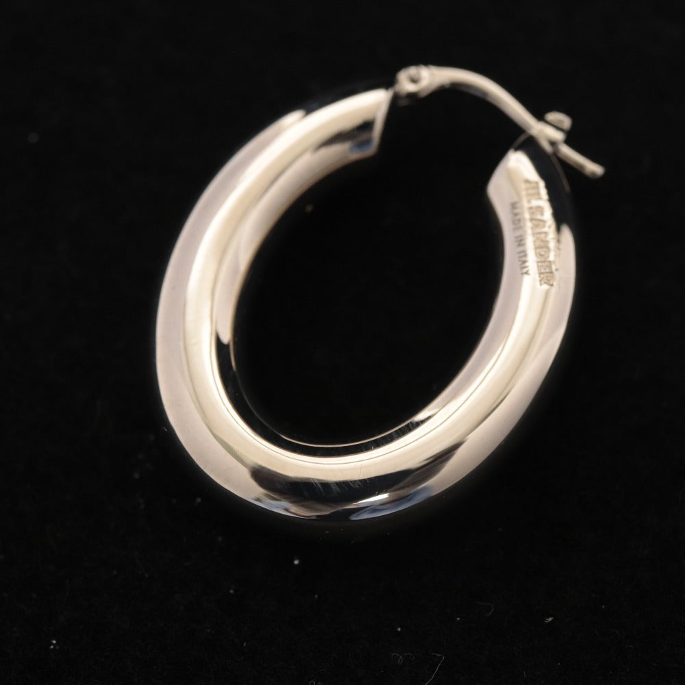 ■ Jil Sander Hoop Earrings J56VG0010 Accessories Logo Engraved Women's Approx. 21g Silver With accessories