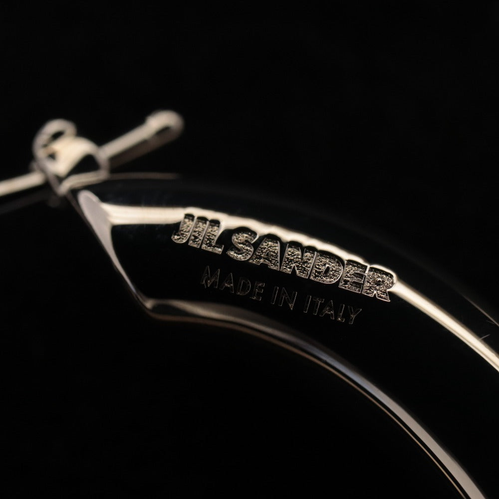 ■ Jil Sander Hoop Earrings J56VG0010 Accessories Logo Engraved Women's Approx. 21g Silver With accessories