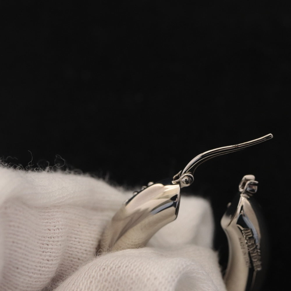 ■ Jil Sander Hoop Earrings J56VG0010 Accessories Logo Engraved Women's Approx. 21g Silver With accessories