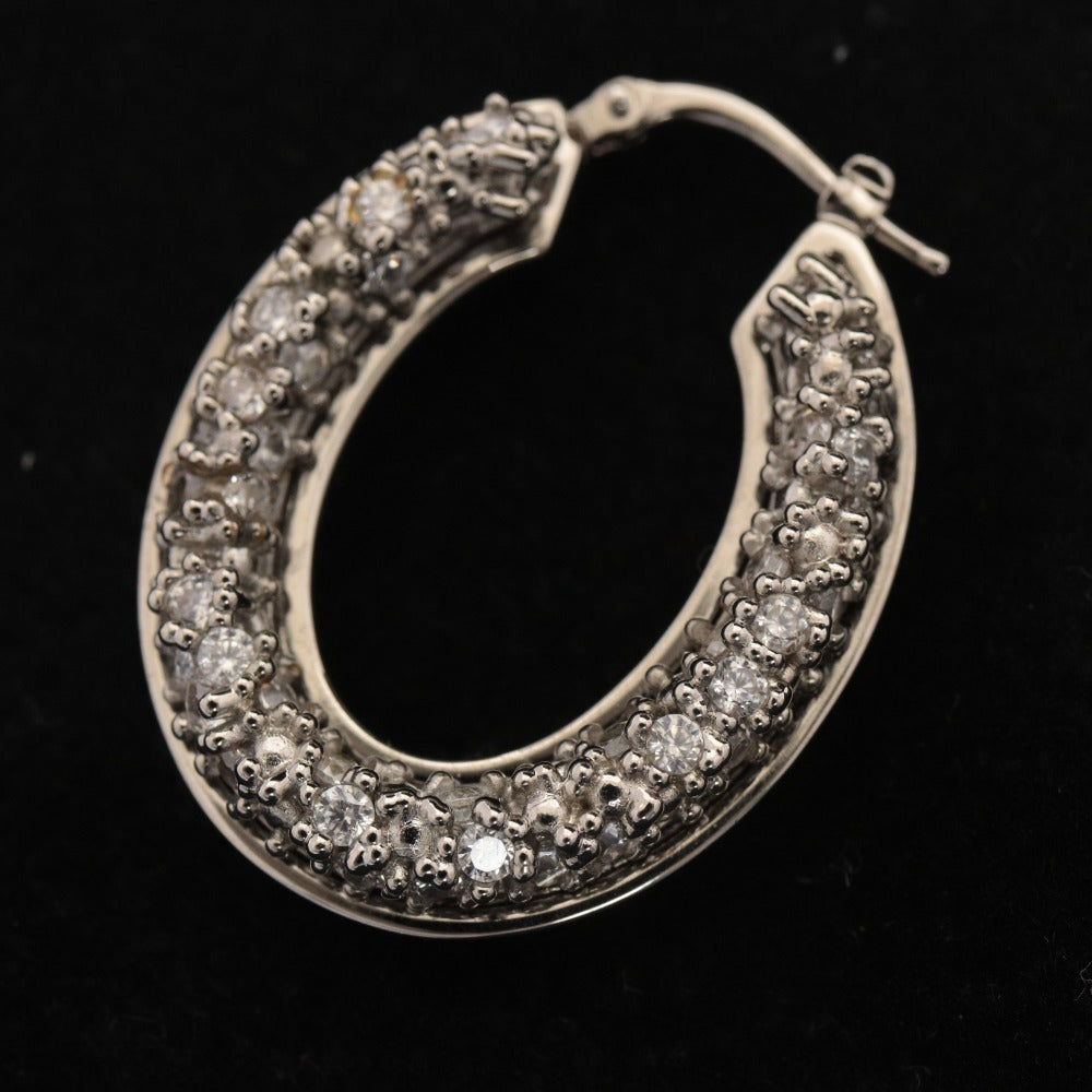 ■ Jil Sander Hoop Earrings J56VG0010 Accessories Logo Engraved Women's Approx. 21g Silver With accessories