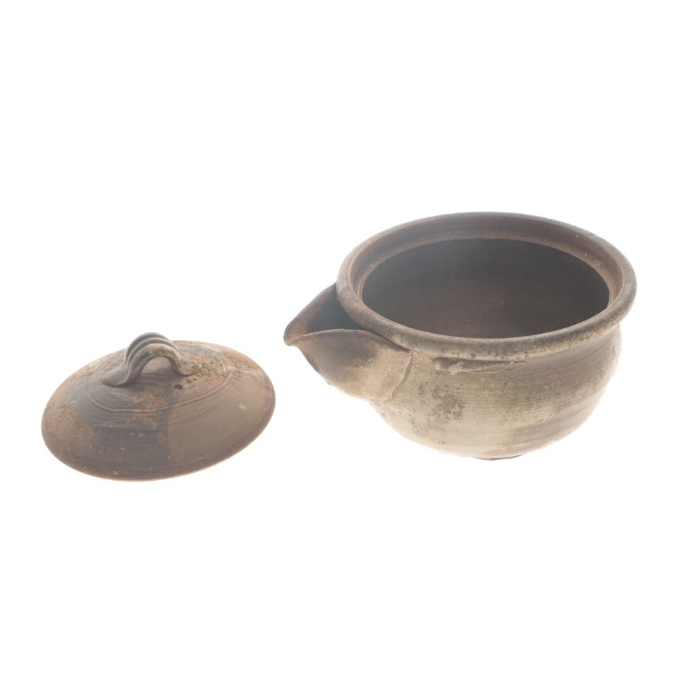 ■ Toho Bizen Ware Sencha Tea Set: Hohin/Teapot, Teacups, Cooling Bowl, Sencha Bowls, Ceramic, with Original Box, Imperfect