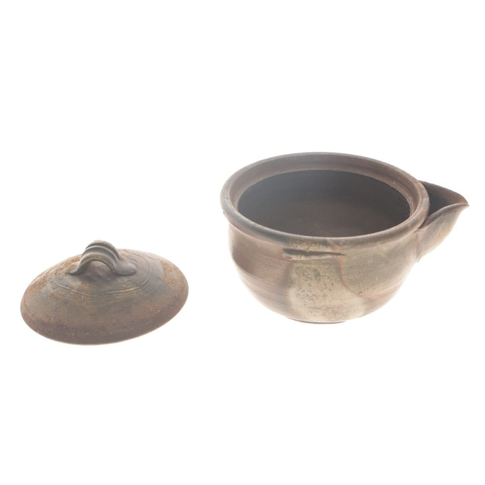 ■ Toho Bizen Ware Sencha Tea Set: Hohin/Teapot, Teacups, Cooling Bowl, Sencha Bowls, Ceramic, with Original Box, Imperfect