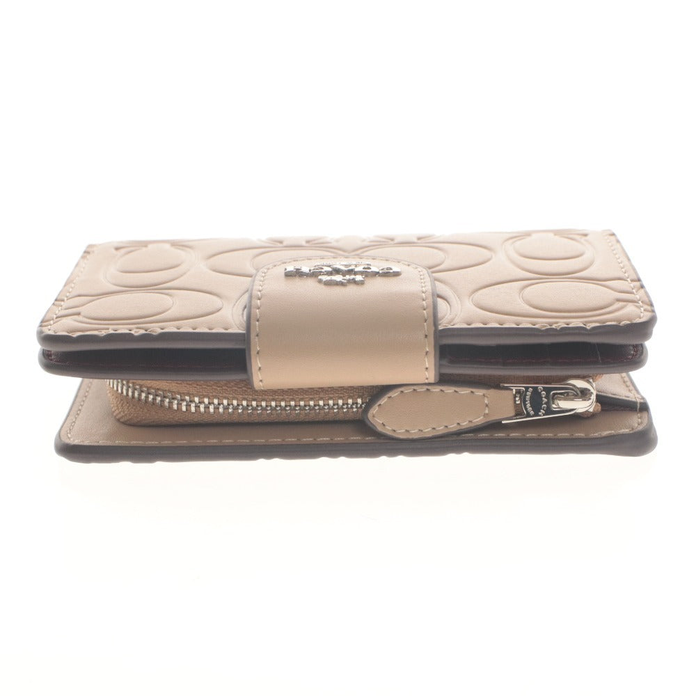 ■ COACH Coach Bi-fold Wallet Medium Corner Zip Wallet Signature CM241 Bill, Coin and Card Holder Men's and Women's Taupe
