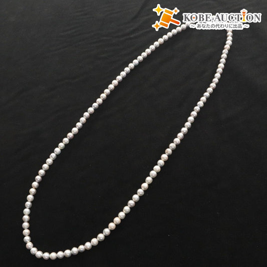 ■ パールネックレス ジュエリー BL6441 Black-Pearl-Necklace Semi-Round 宝石試験鑑別/保証書付き Value Star Jewel 重量76g 付属品付き