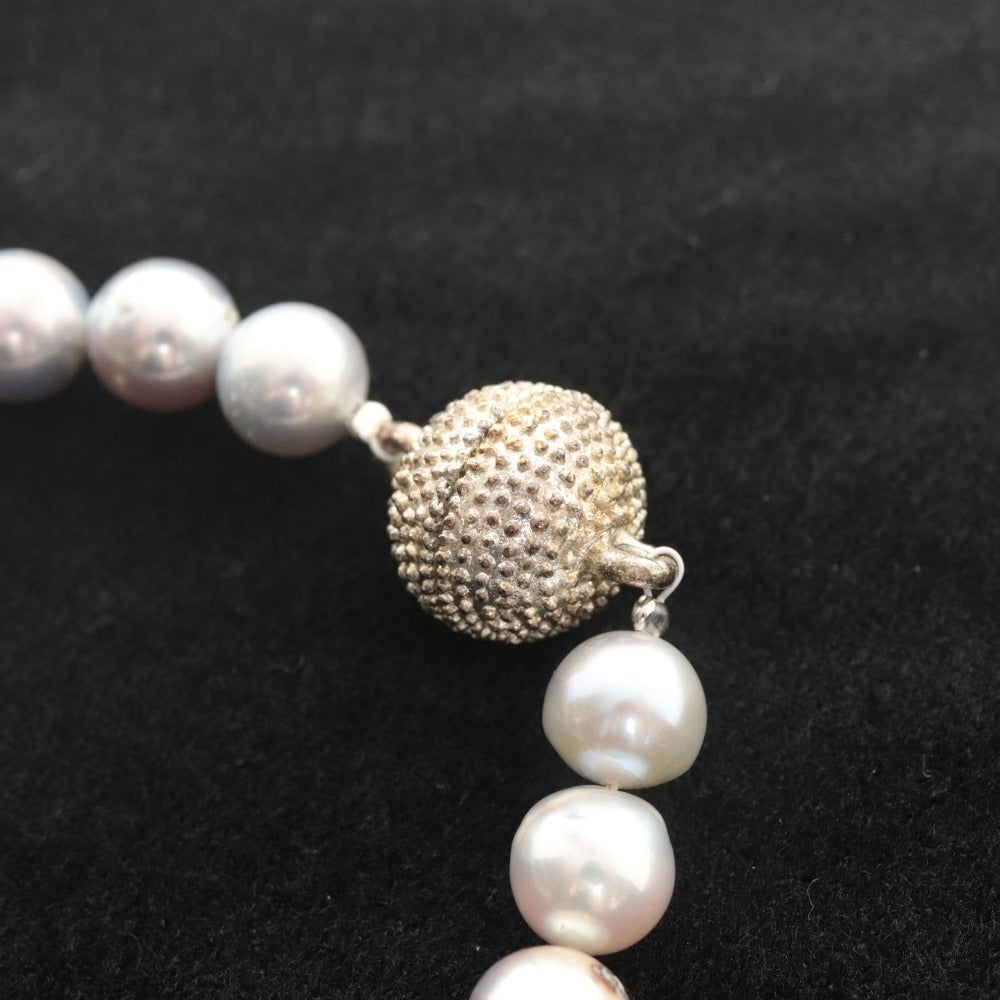 ■ Pearl Necklace Jewelry BL6441 Black-Pearl-Necklace Semi-Round With Gemstone Certificate/Warranty Value Star Jewel Weight 76g With Accessories