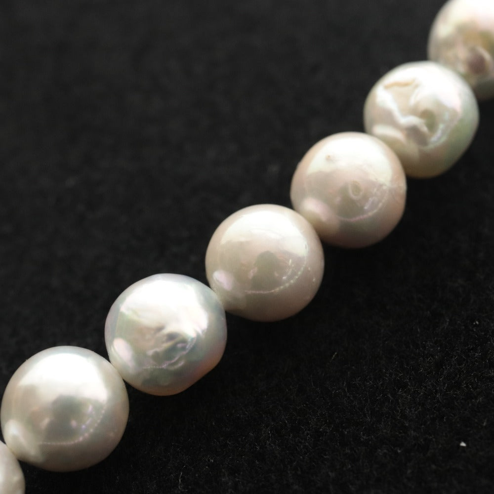 ■ Pearl Necklace Jewelry BL6441 Black-Pearl-Necklace Semi-Round With Gemstone Certificate/Warranty Value Star Jewel Weight 76g With Accessories