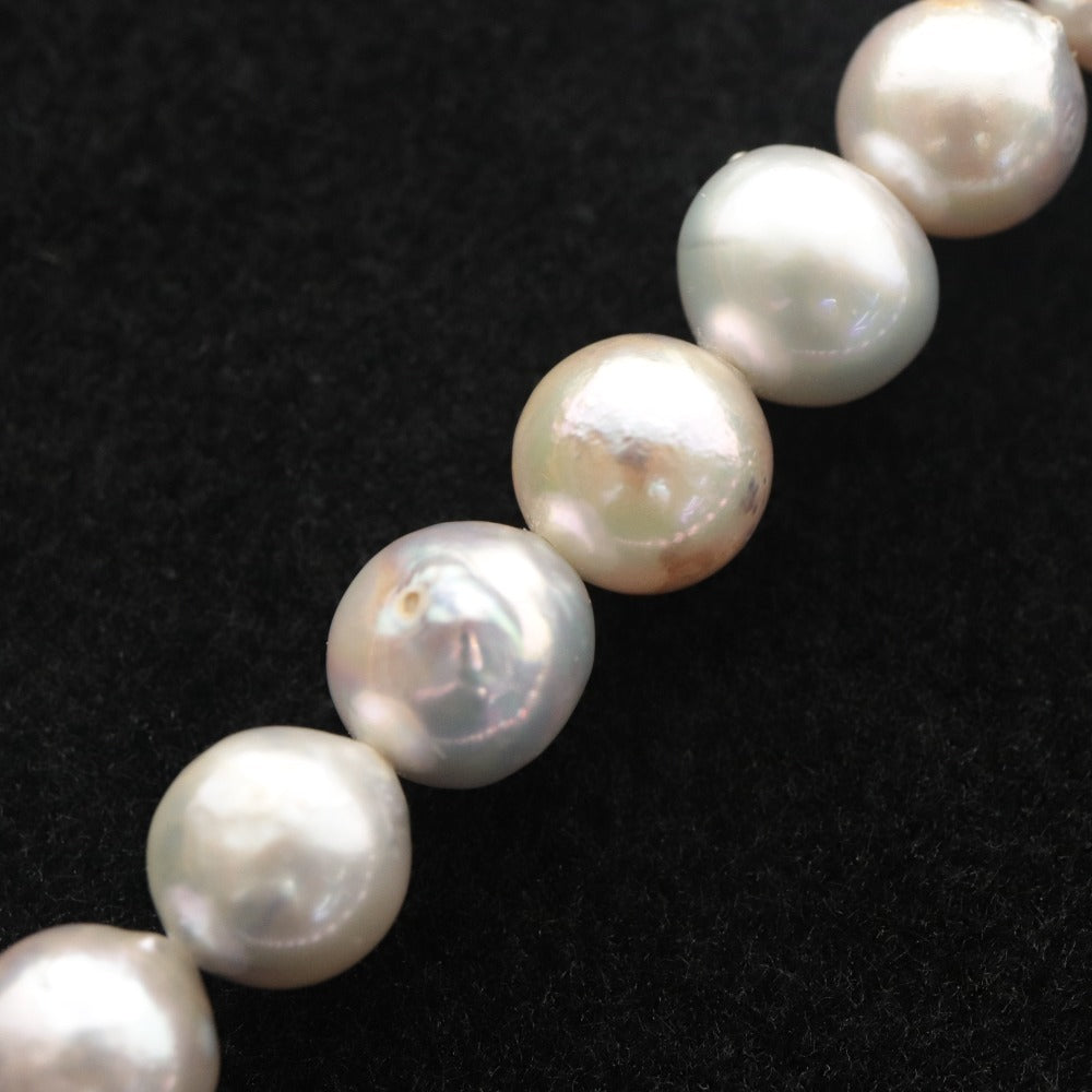 ■ Pearl Necklace Jewelry BL6441 Black-Pearl-Necklace Semi-Round With Gemstone Certificate/Warranty Value Star Jewel Weight 76g With Accessories