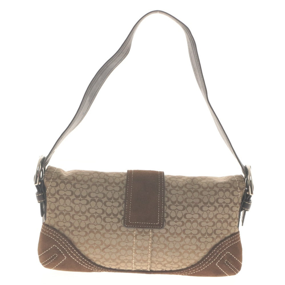 ■ COACH コーチ ショルダーバッグ ハンドバッグ 鞄 ソーホーミニシグネチャー 3628 シルバー金具 レディース ベージュ系 ブラウン系