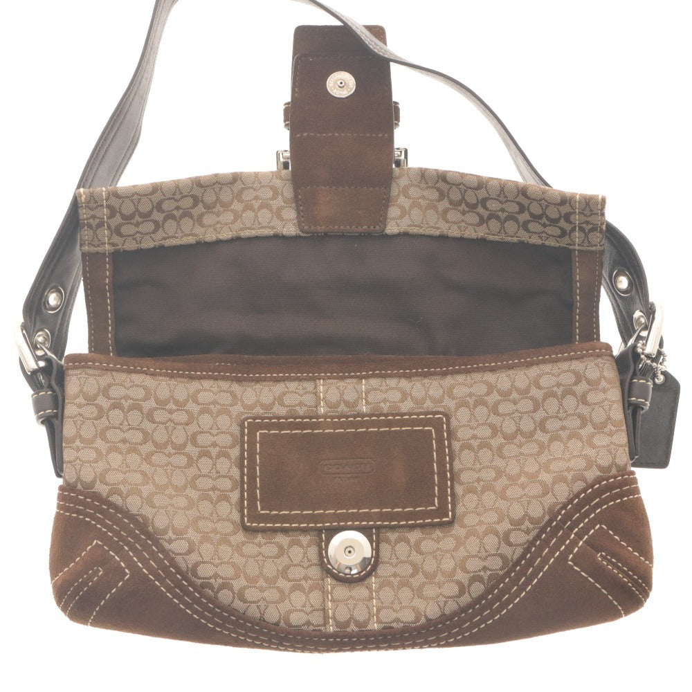 ■ COACH コーチ ショルダーバッグ ハンドバッグ 鞄 ソーホーミニシグネチャー 3628 シルバー金具 レディース ベージュ系 ブラウン系