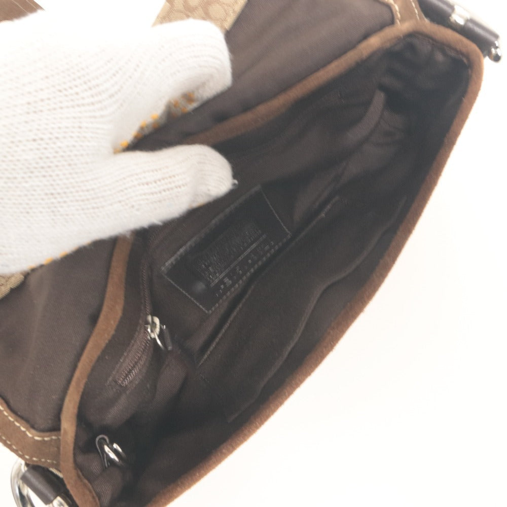 ■ COACH コーチ ショルダーバッグ ハンドバッグ 鞄 ソーホーミニシグネチャー 3628 シルバー金具 レディース ベージュ系 ブラウン系