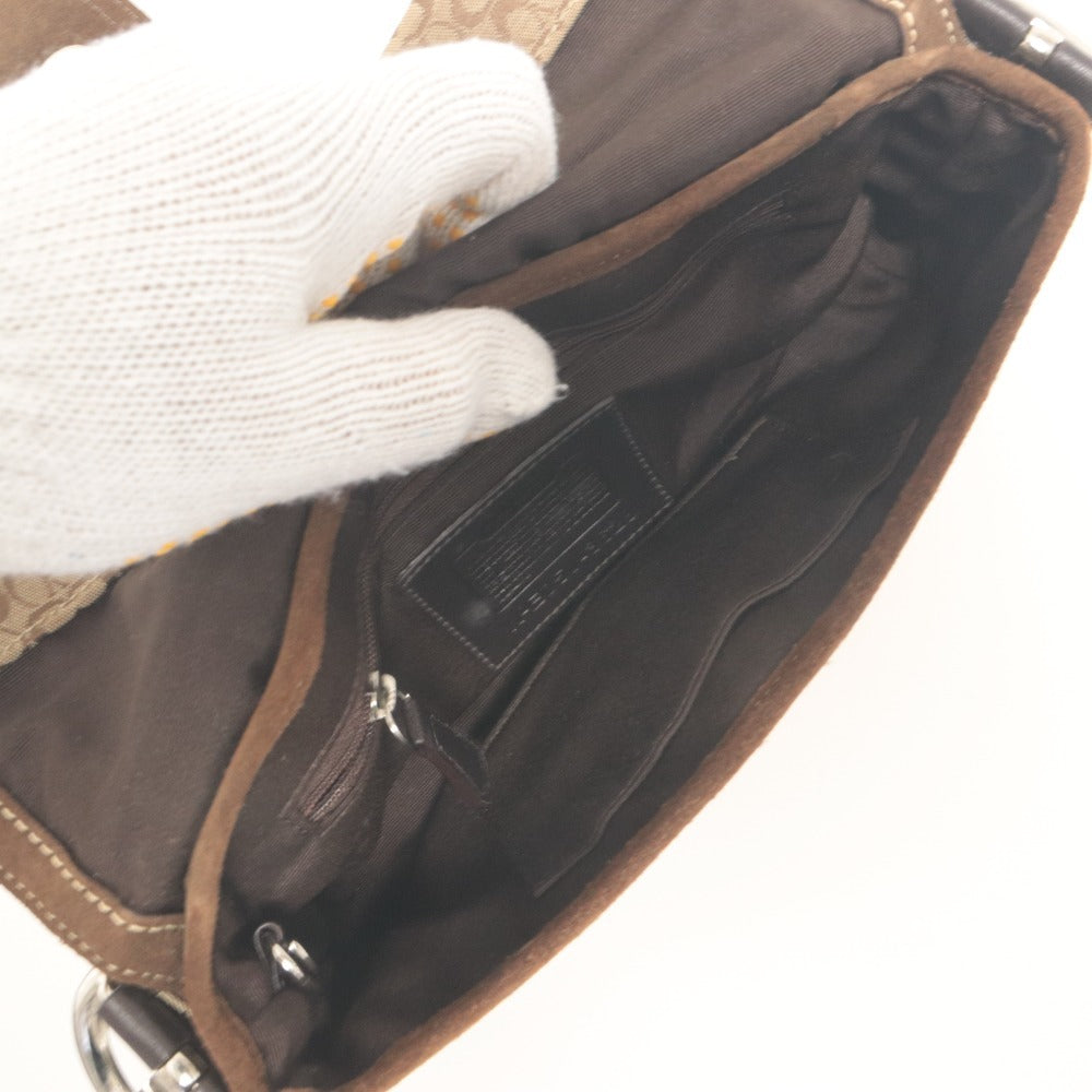 ■ COACH コーチ ショルダーバッグ ハンドバッグ 鞄 ソーホーミニシグネチャー 3628 シルバー金具 レディース ベージュ系 ブラウン系