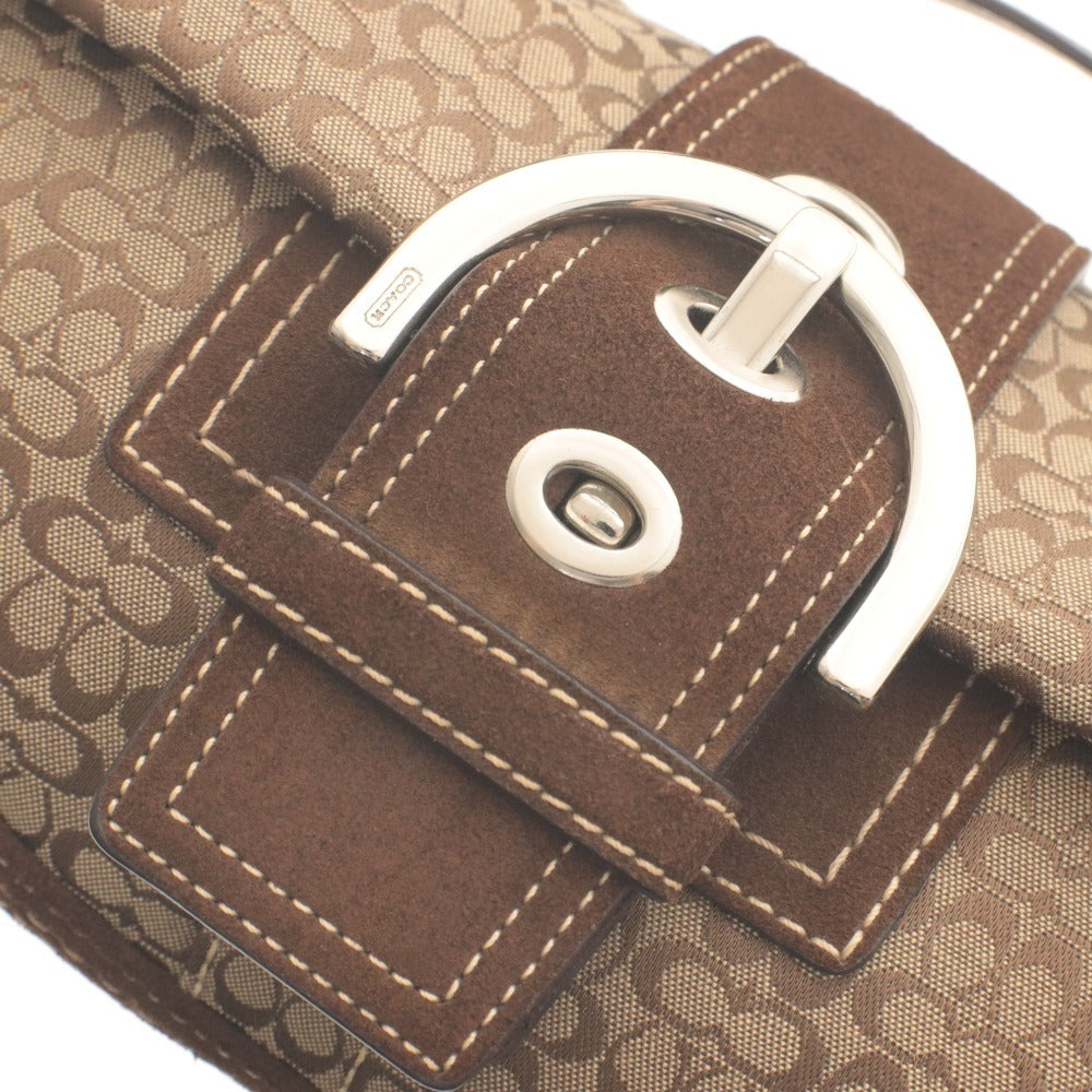 ■ COACH コーチ ショルダーバッグ ハンドバッグ 鞄 ソーホーミニシグネチャー 3628 シルバー金具 レディース ベージュ系 ブラウン系