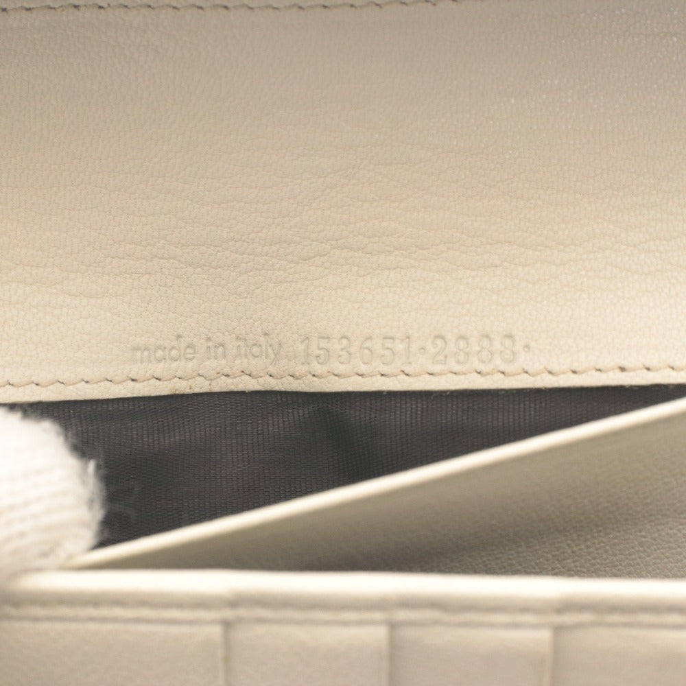 ■ SAINT LAURENT サンローラン 長財布 ボタン 札入れ カード入れ ハート ウォレット レディース アイボリー系 箱付き